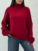 بافت یقه اسکی تک زرشکی کد1962