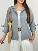 شومیز مانتویی استین پاپیون کد1817